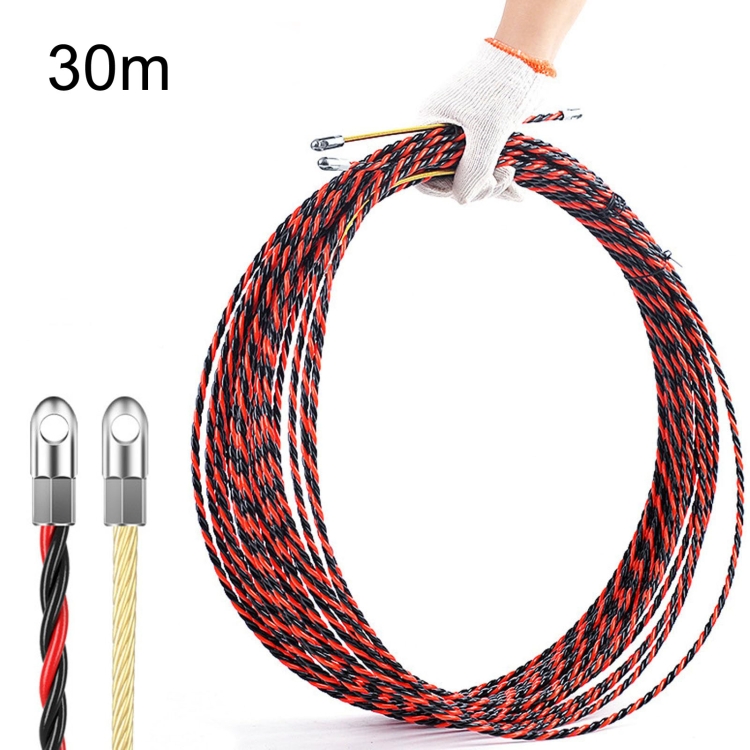 30m Round Head Dual Color Pipe Threading Puller Electrician Manual Threader