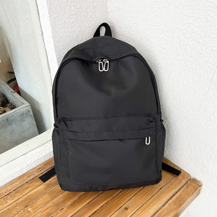 Women Solid Color Backpack Simple Travel Commuter Bag Satchel(Black)