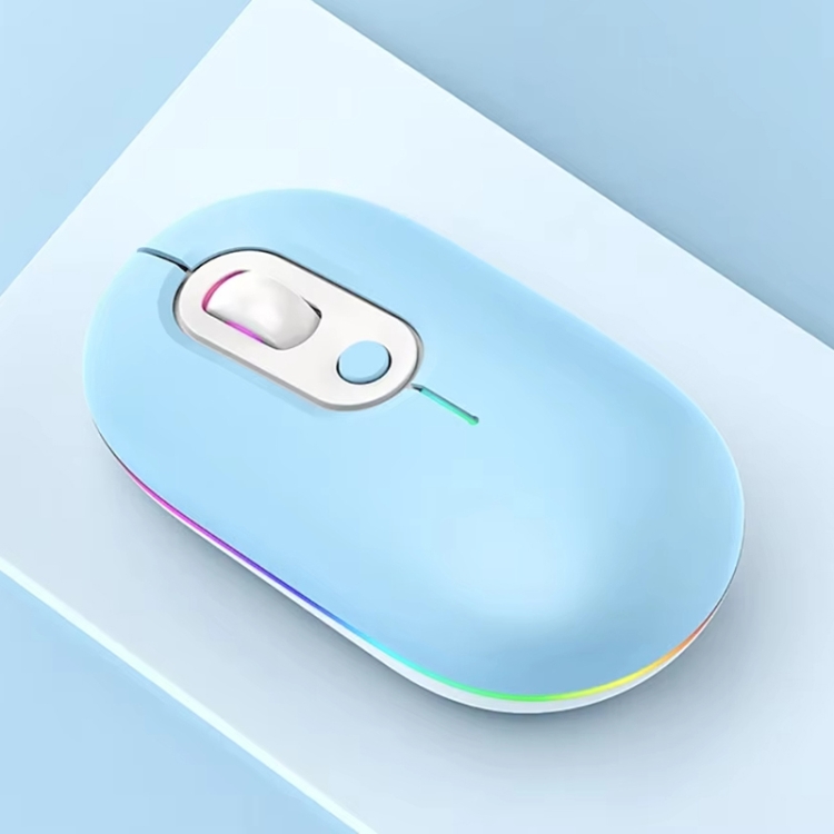 Mouse Wireless Ricaricabile Bluetooth 5.1 E 2.4G: Silenzioso, Ergonomico, Con LED, Ottico, Per Gaming E Ufficio - 5