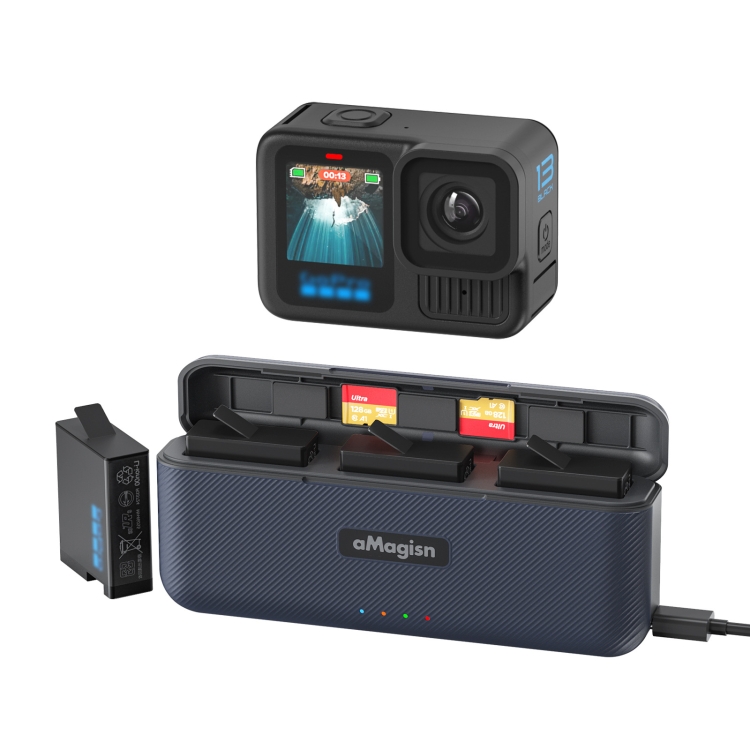 Boîtier De Charge Triple Pour Batteries INSTA360 ACE Pro 2 - Charge Rapide, Protection Intelligente, Transparent