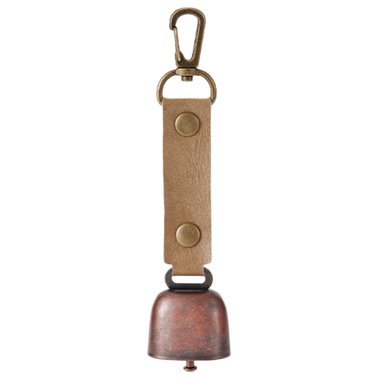 Outdoor Camping Bell Hiking Safety Bear Bell Keychain Pet Pendant(Apricot)