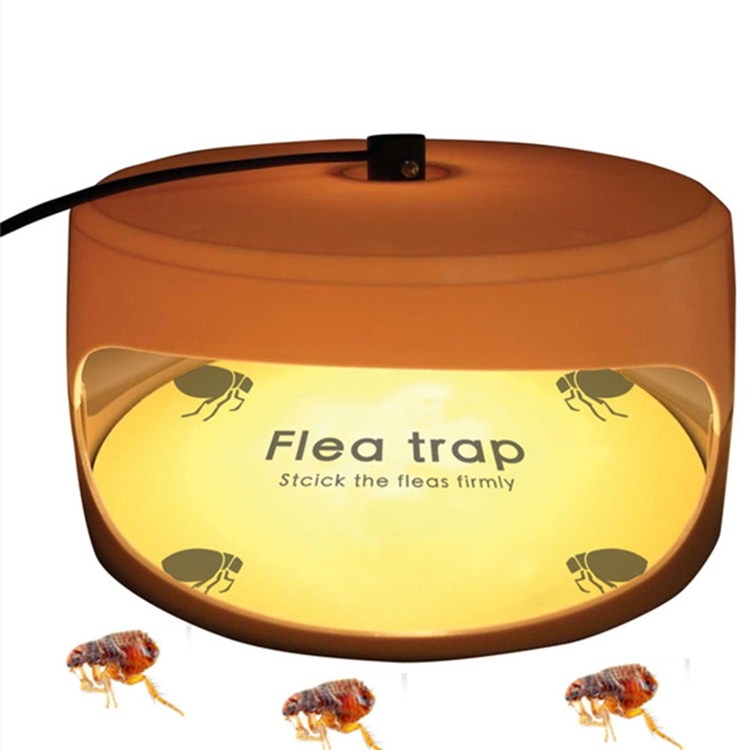 Flea Trap Electric Pest Trap Warm & Blue LED Light with 10 Pieces