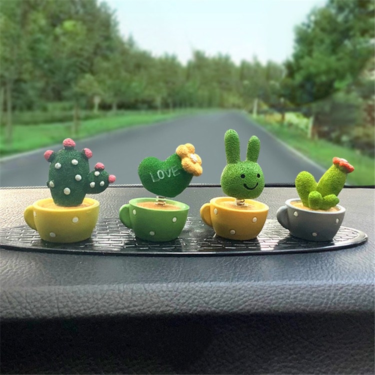 Ensemble De 4 Mini-animaux De Printemps Adorables, Petit Ornement De Cactus  En Pot Pour La Décoration De Voiture Et De Gâteaux, Mode en ligne