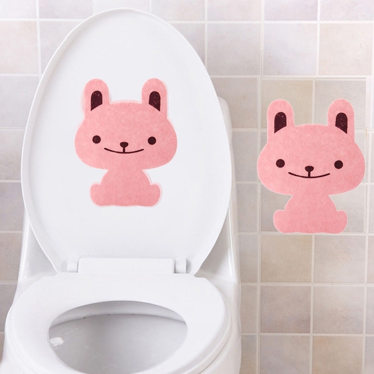 10 PCS Cartoon Animal Salle de bain Épaissie Stickers Désodorant Toilette  En feutre (Lapin)