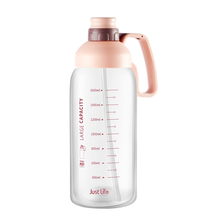 1.8L Plastic Water Cup With Scale Large Capacity Portable Straw Space Cup Outdoor Sports Bottle