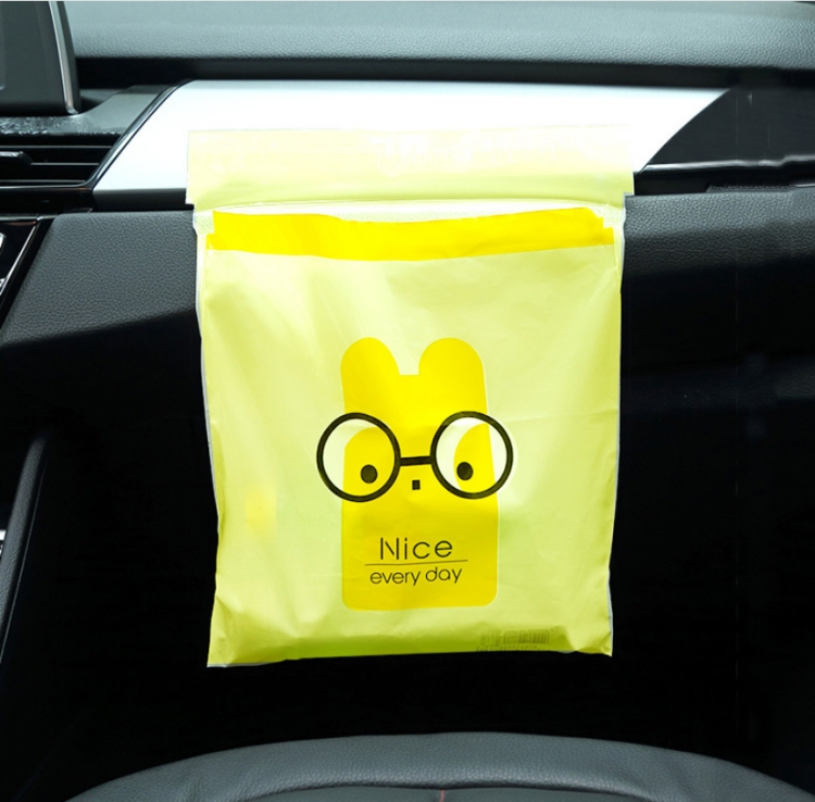 15 PCS Creative Niedlicher Auto-Müllsack Pasten-Reinigungsbeutel für den  Innenraum (gelb)