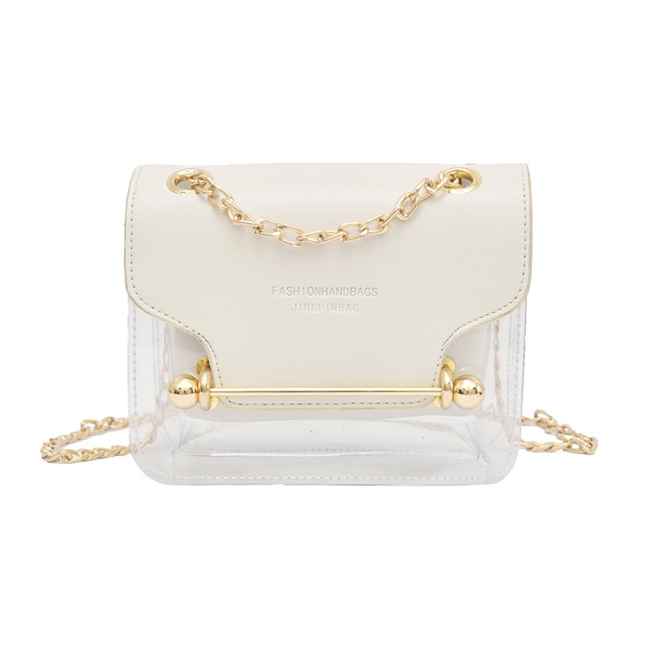 Women Small Square Shoulder Bag Fashion Clear Transparent Pu