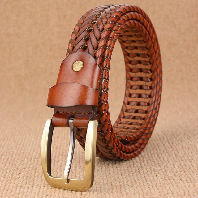 Genuine Leather 3.5cm Hand Embroidered and Hand Knitted Belt outlets for Men and Women