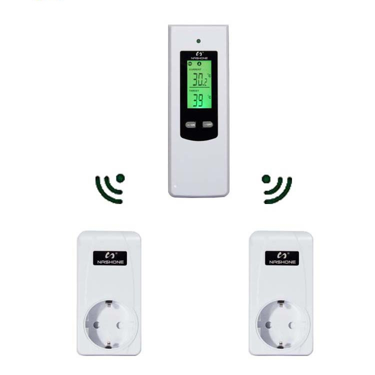 Nashone Prise Thermostat d'Ambiance Sans Fil avec Télécommande