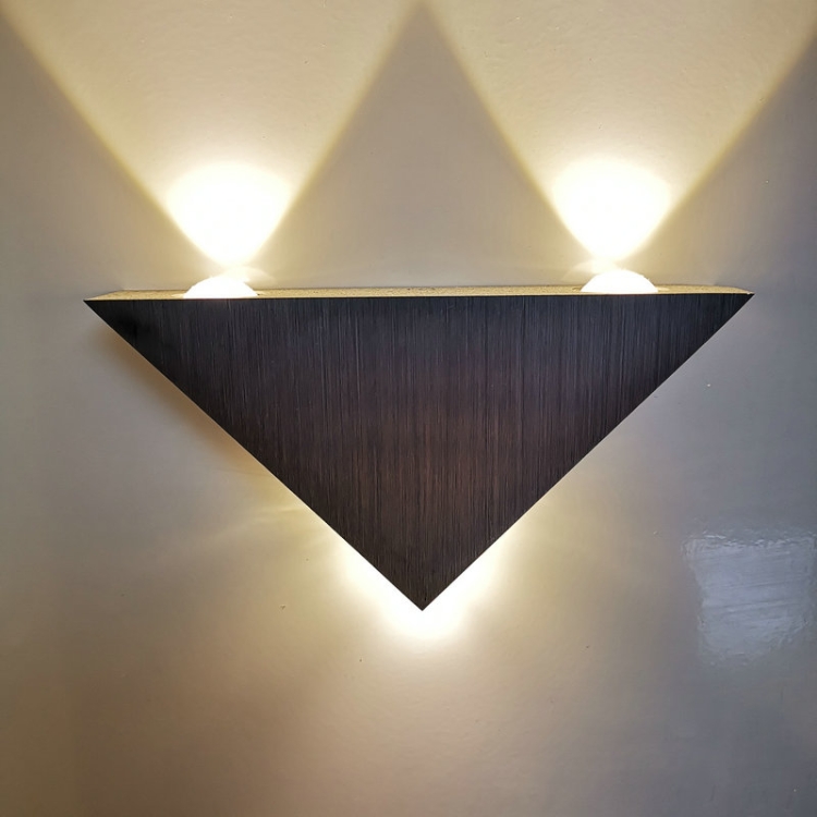 Nadruk Ruim Definitief 3W aluminium driehoek wandlamp huisverlichting binnen buiten decoratie  licht, AC 85-265V (warm wit)
