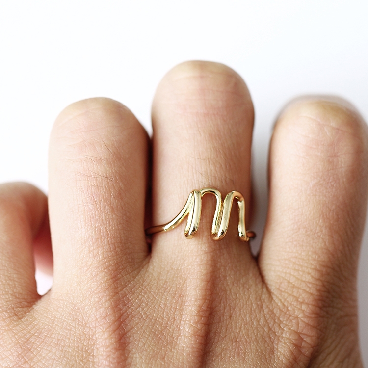 Initial Letter M Ring M 22k Rose Gold Initial Ring Rose Gold M | Gold  initial ring, Handmade wire jewelry, Initial ring