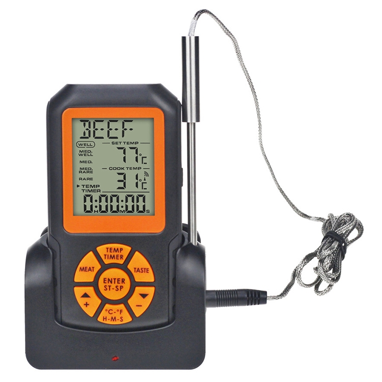 TS-HY62 Digital Kitchen Food Cooking BBQ Wireless Thermometer(Black)