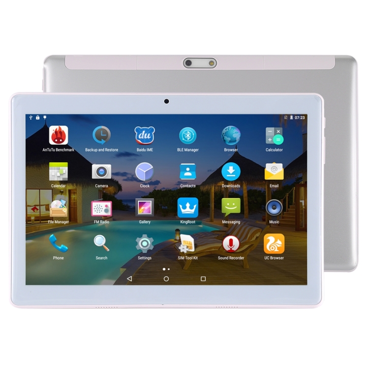 Tablette 4G Android 6.0 Quad Core 10 Dual SIM 20Go Blanc