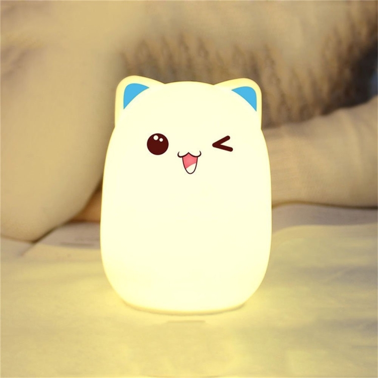 Comprar Lámpara de mesa de dibujos animados, luz nocturna de Gato,  recargable por USB, luz de mesa Led, protección ocular para niños, lámpara  de escritorio blanca cálida
