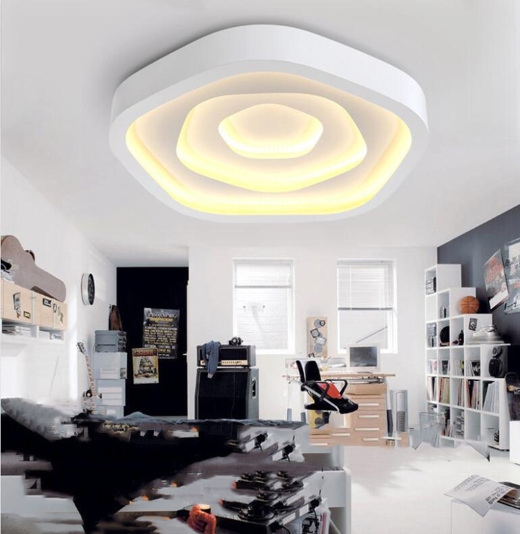 현대 미니멀리스트 따뜻한 거실 안방 LED 천장 조명, 3 색 분할, 직경 : 780mm
