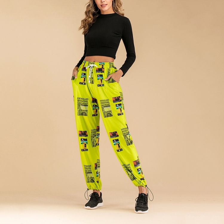 Pantalon discount verde fluorescente