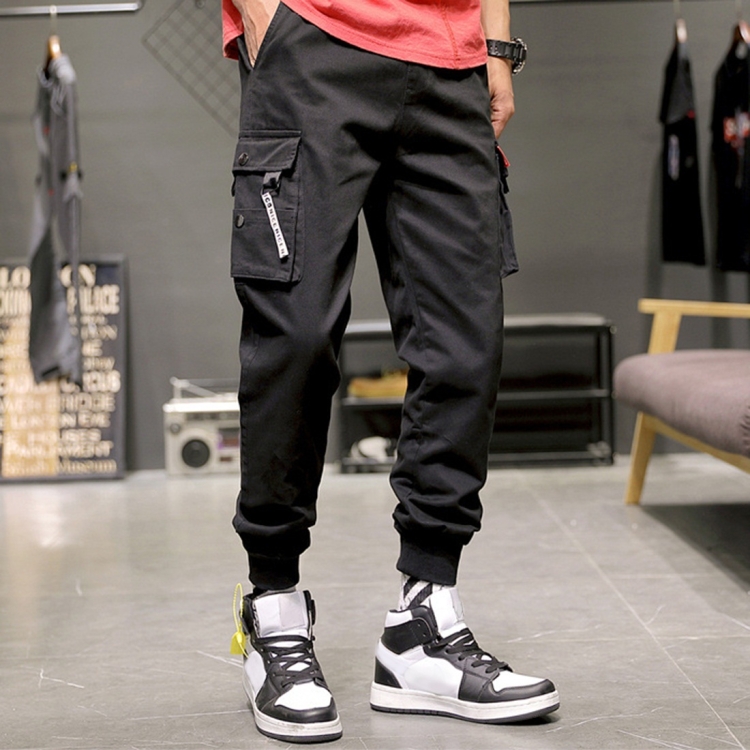 Pantalones cargo sueltos Pantalones casuales Pantalones delgados Piernas  cerradas (Color: Negro Talla: XXXXXXL)