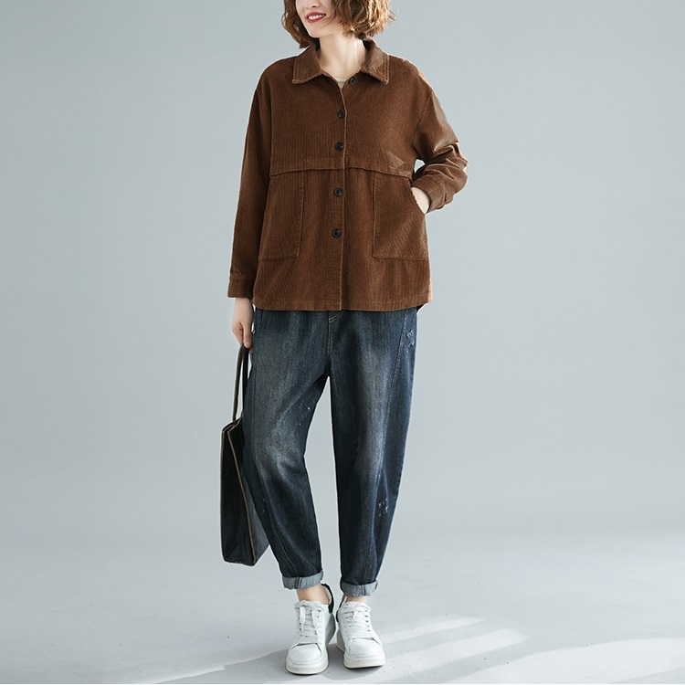 Loose sales corduroy jacket