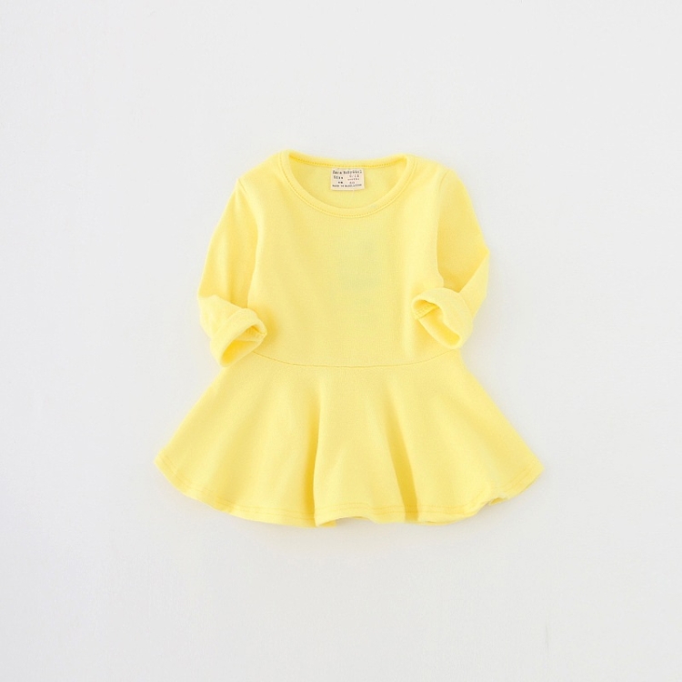 girls long sleeve yellow dress