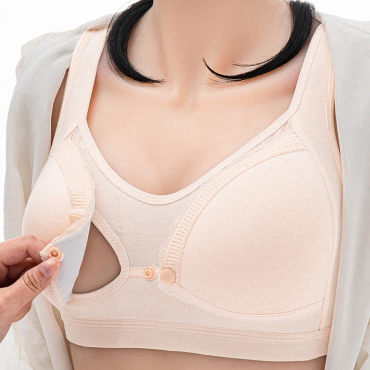 Skin-Friendly Cotton Front Button Bra Women's Wireless Underwear Breathable  with Soft Pad New 