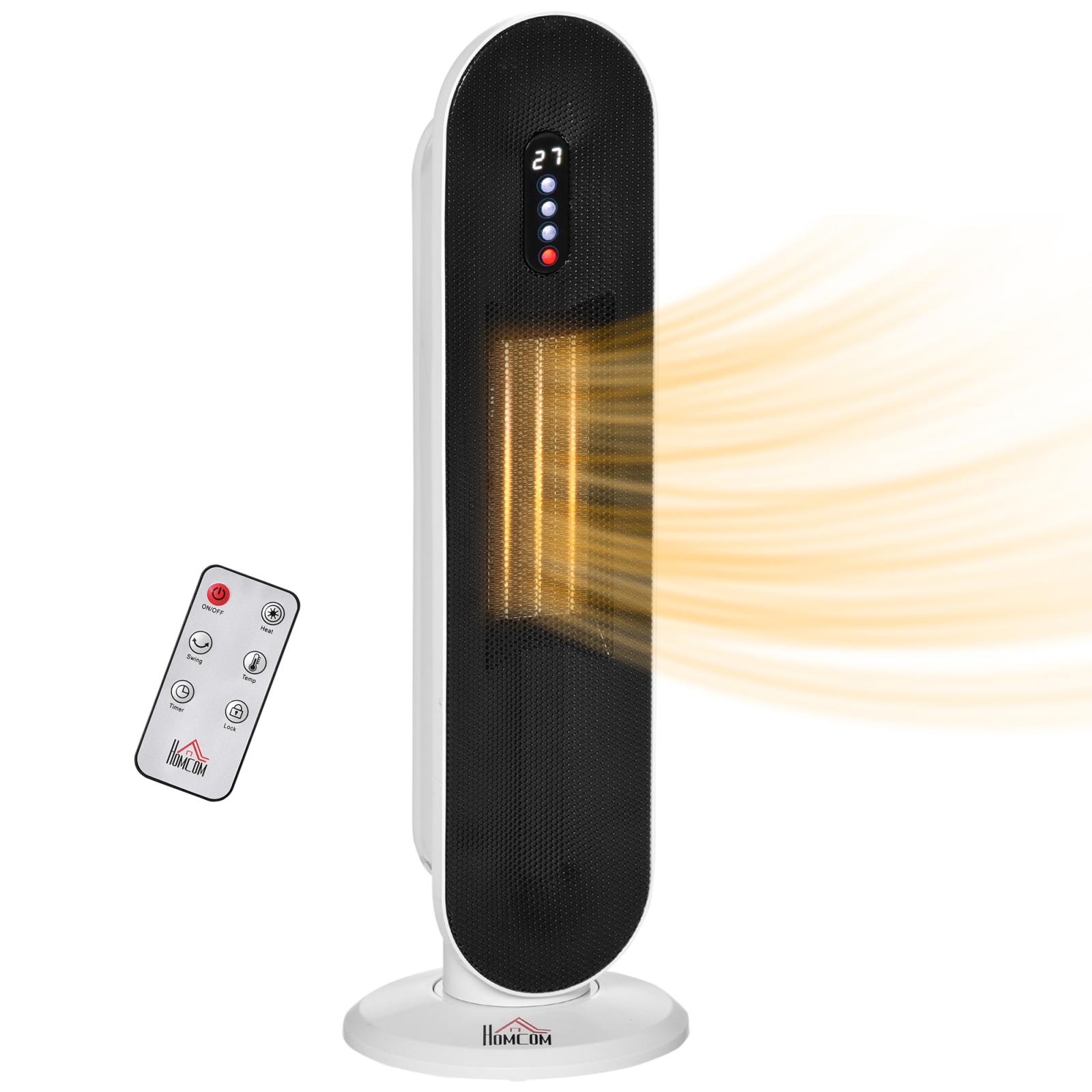 [EU Warehouse] 1200/2000W oscillating fan heater – mini PTC ceramic heater – remote control included – supplemental heater - Shopkiz.com