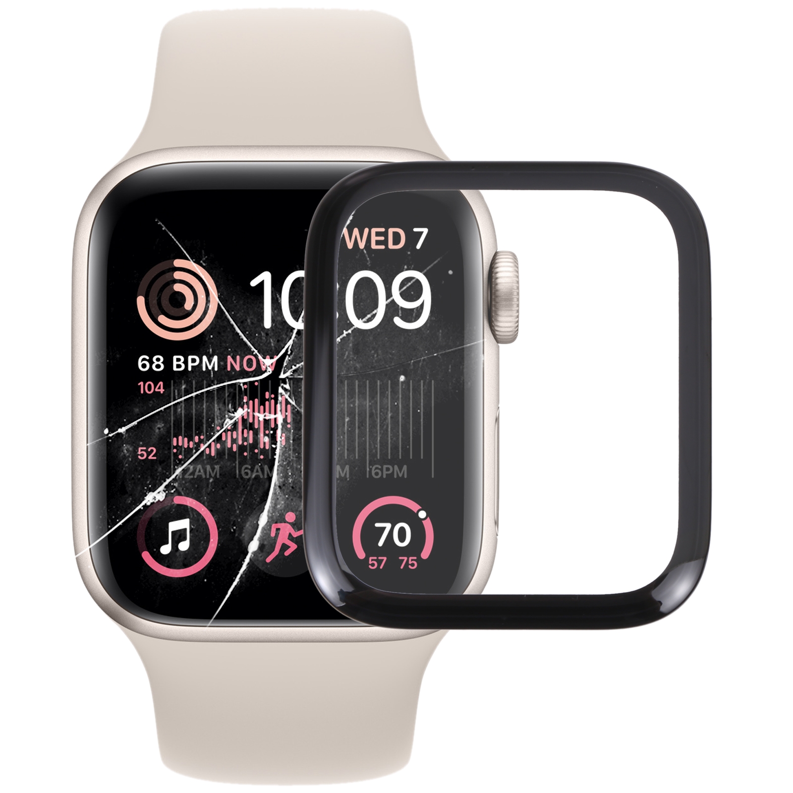 Front Screen Outer Glass Lens for Apple Watch SE 2022 44mm - Shopkiz.com