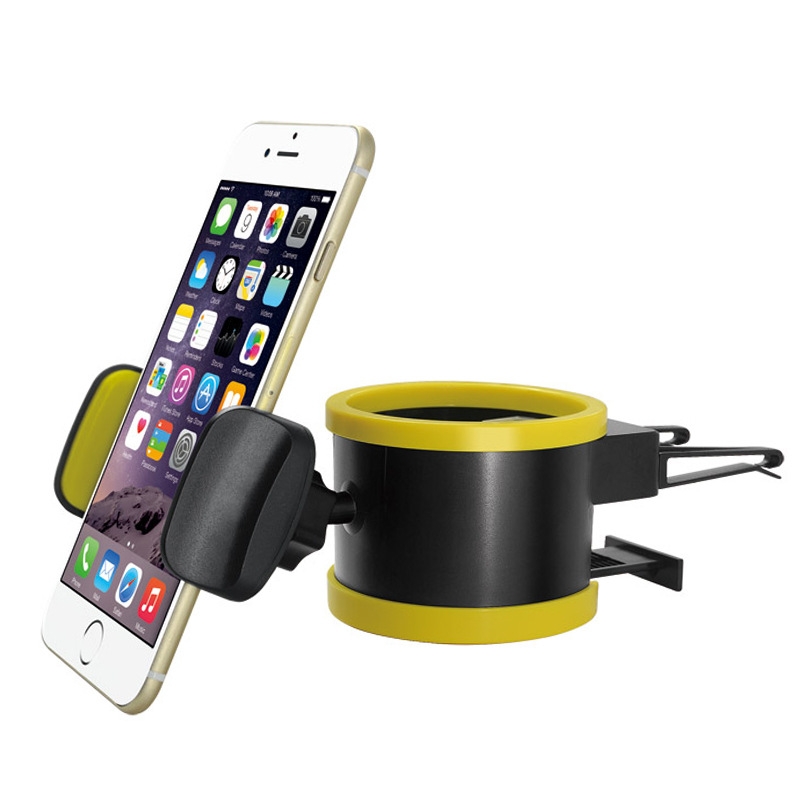2 in 1 Car Conditioner Vent Mount Insert Cup Holder Combo Car Phone Holder Air Holder, For iPhone, Galaxy, Huawei, Xiaomi, LG, HTC and other