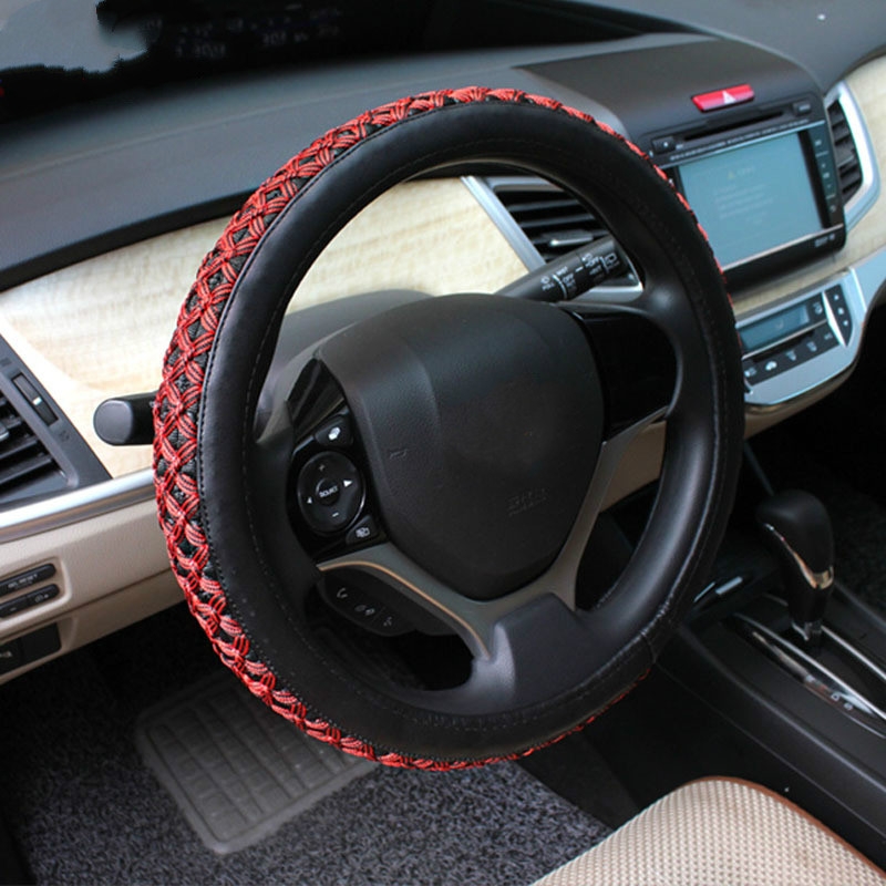 Ice Silk Steering Wheel Cover (Colour: Warm red, Adaptation Steering wheel diameter: 38cm) - Shopkiz.com