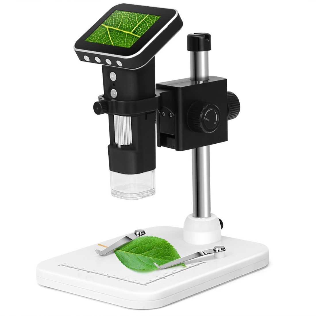 500X Zoom Magnifier 3MP Image Sensor USB Digital Microscope with 2.5 inch Screen & 8 LED & Professional Stand, Support TF Card - Shopkiz.com