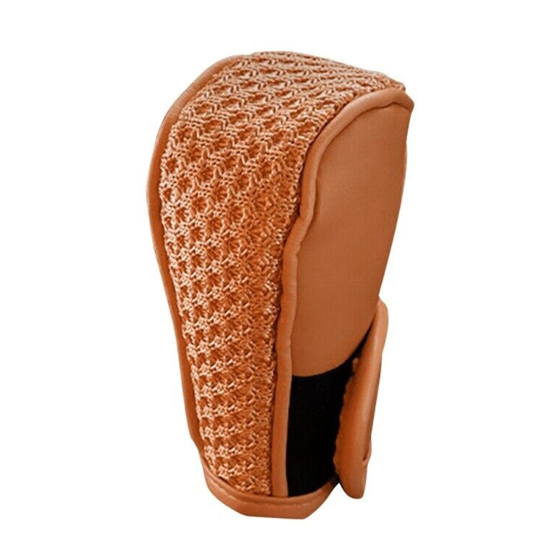 Universal Car PU + Ice Silk Gear Shift Knob Protective Cover (Brown) - Shopkiz.com