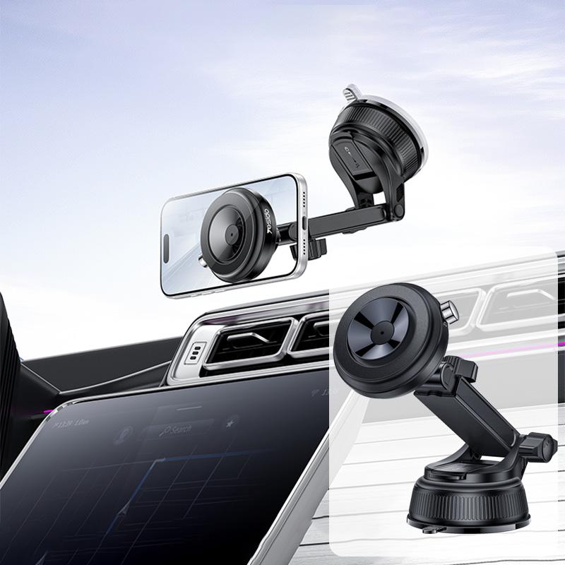 Yesido C284 2 in 1 Magnetic Car Vacuum Suction Cup Phone Holder (Black) - Shopkiz.com