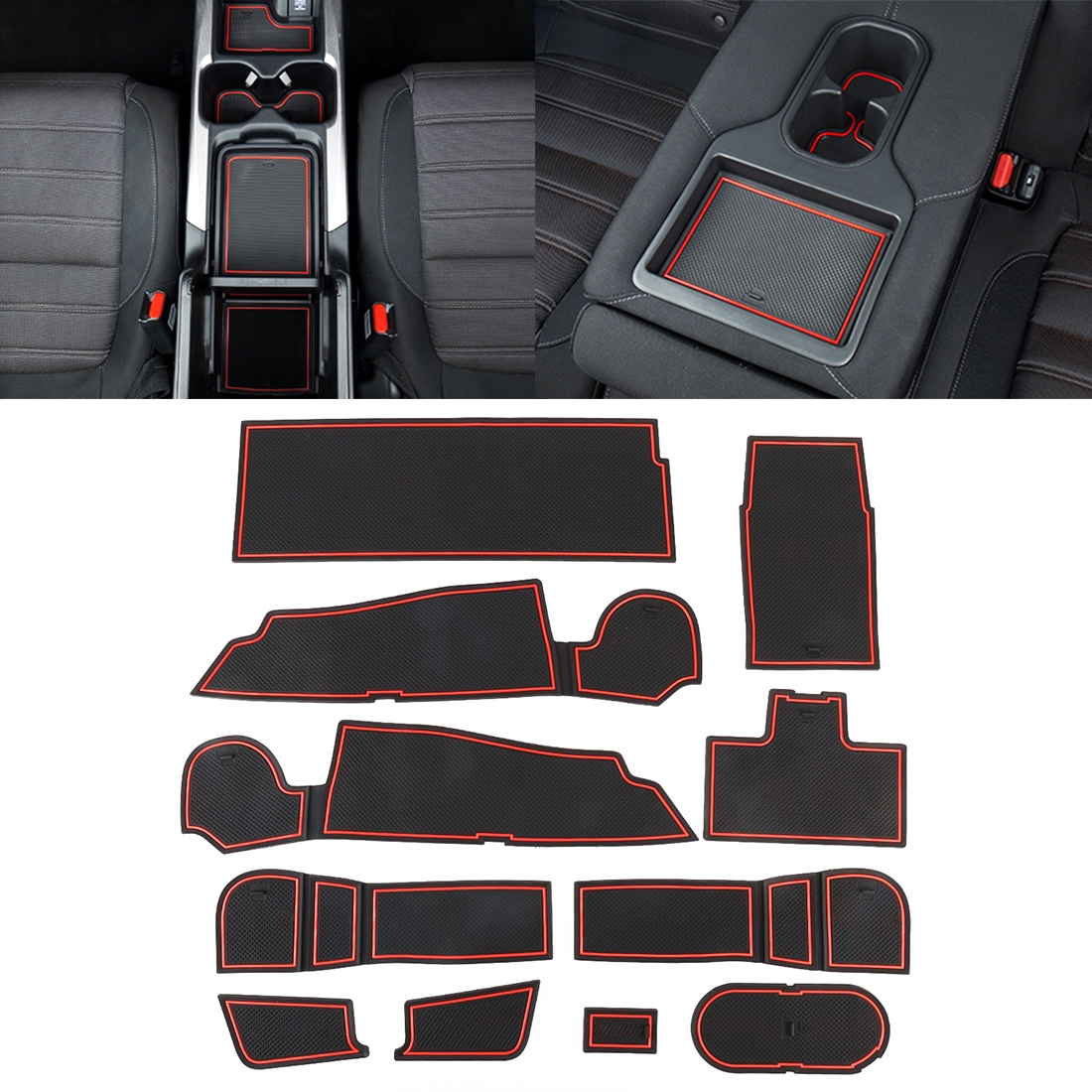 Car Water Cup Gate Slot Mats Plastic Red Anti-Slip Interior Door Pad for Mercedes-Benz A Class 2019 - Shopkiz.com