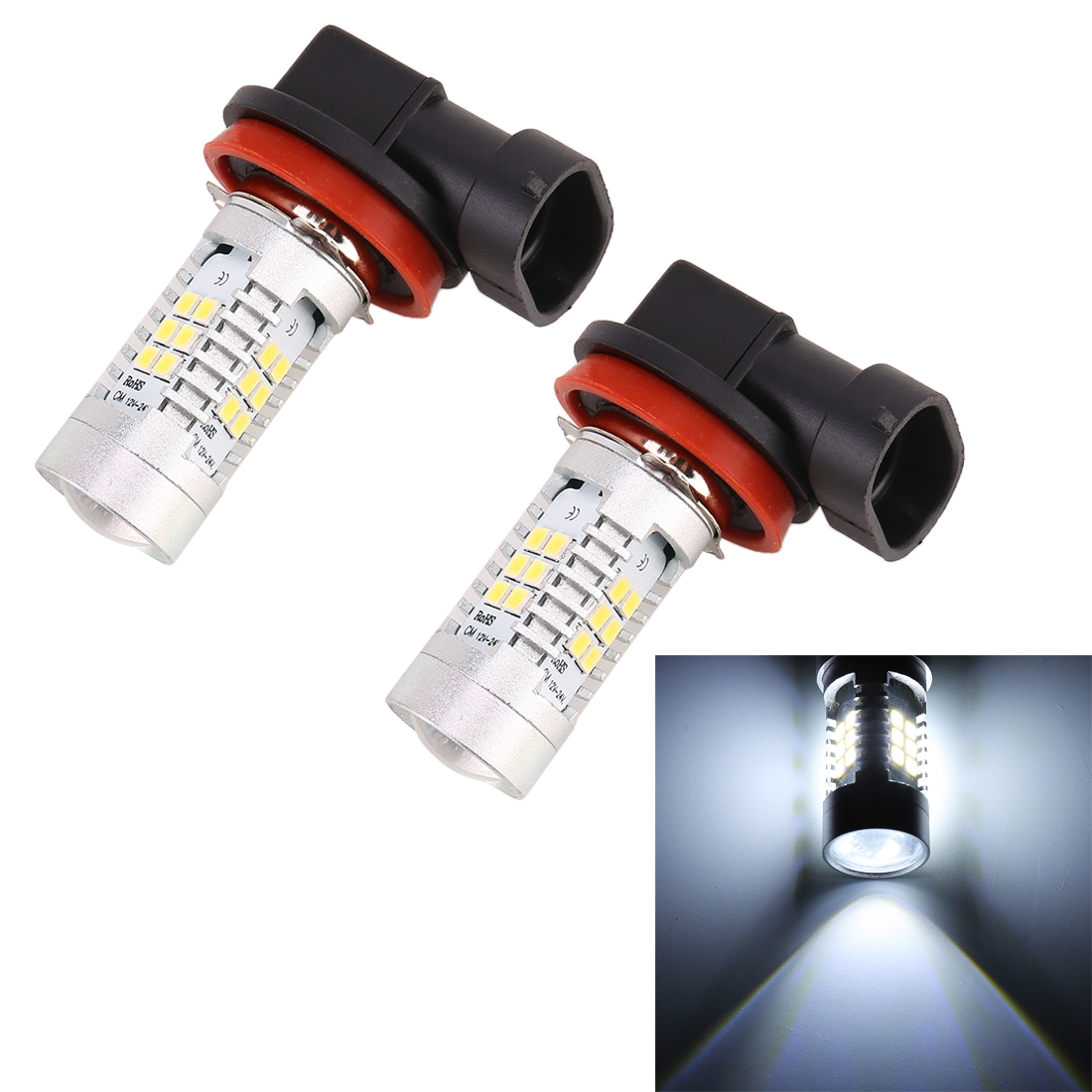 2 PCS H8/H11 10.5W 780LM 6000K 21 SMD 2835 LEDs Car Fog Lights DC 12~24V(White Light) - Shopkiz.com