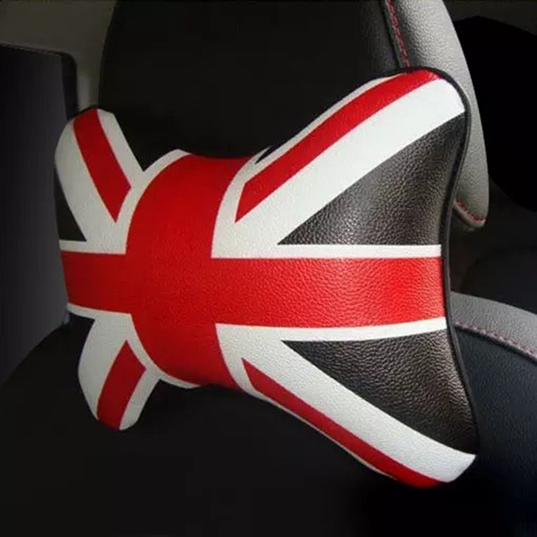 2 PCS UK Flag Pattern Car Headrest Bone Pillow(Black) - Shopkiz.com