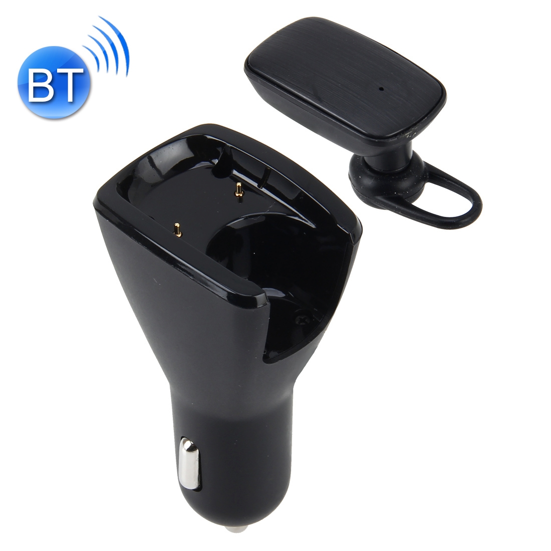 Magnetic Positioning Auto ON/OFF Bluetooth Earphone Mono BT Headset Car Charger Support Hands-free Call & 2.4A Double USB Fast Charging - Shopkiz.com