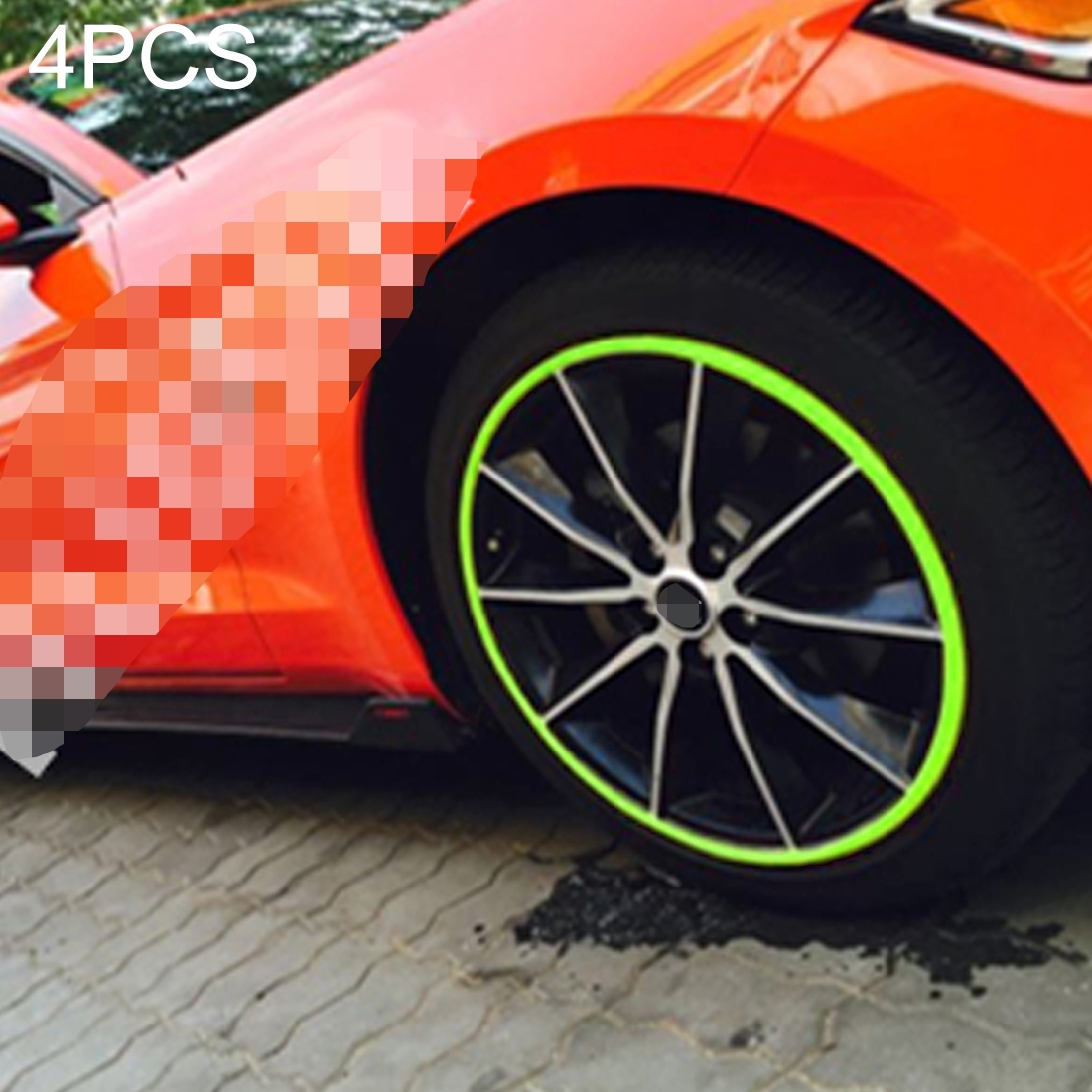 4 PCS Universal Luminous Flexible Wheel Protection Ring Car Wheel Line Protection Ring Wheel Decorative Ring Car Styling Rim Wheel Hub Decorative