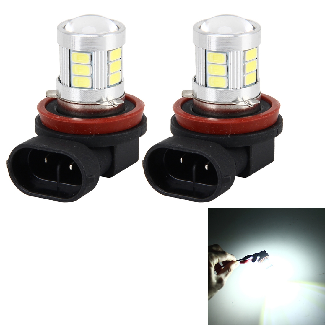 2 PCS H11 4W 250 LM 6000K Car Fog Lights with 18 LEDs SMD-5630 Lamps, DC 10-30V (White Light) - Shopkiz.com