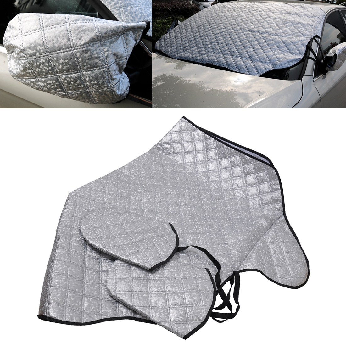 Car Auto Aluminum Film Sunshine Frost Snow Protect Windshield Cover, with Mirror Cover - Shopkiz.com