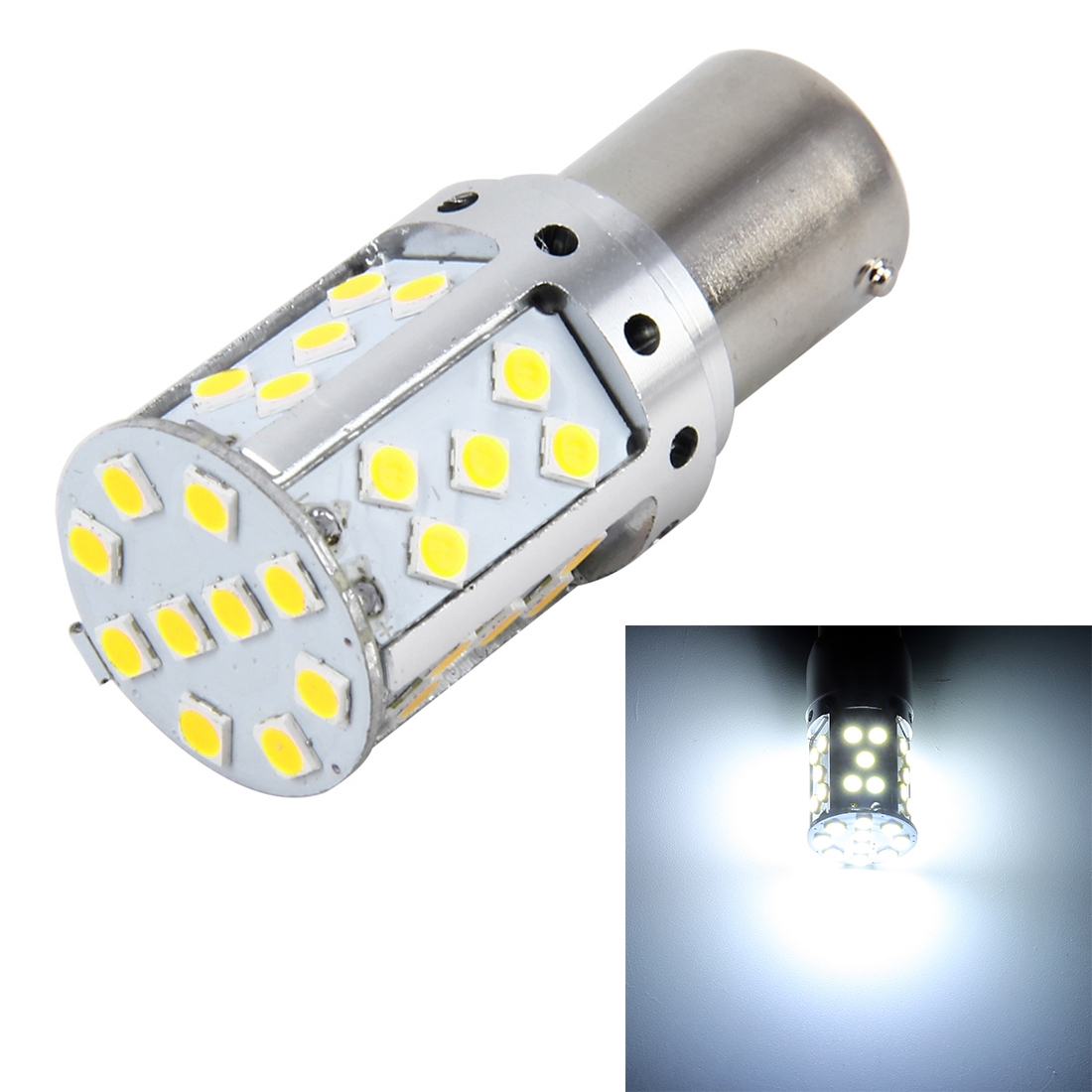 1156/BA15S DC 12V 18W Car Auto Turn Light Backup Light with 33LEDs SMD-3030 Lamps (White Light) - Shopkiz.com