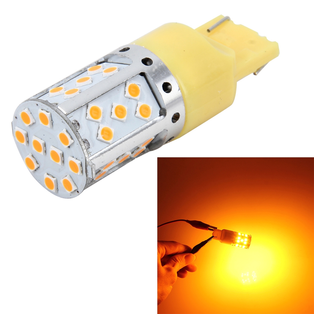 7440 DC 12V 18W Car Auto Turn Light Backup Light with 35LEDs SMD-3030 Lamps (Yellow Light) - Shopkiz.com