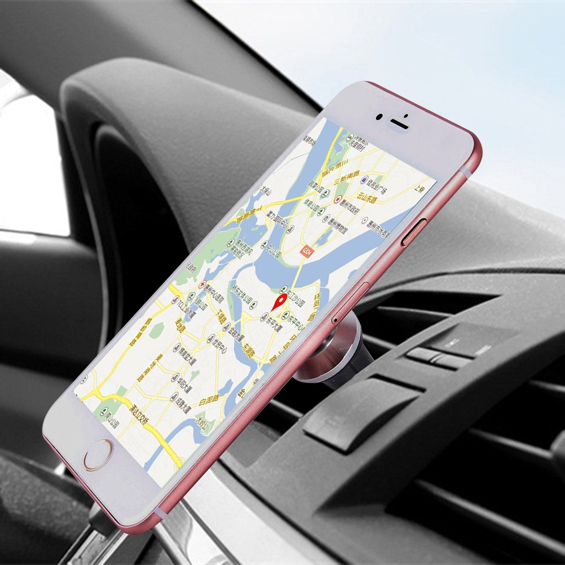 Universal Magnetic Car Air Vent Mount Phone Holder, For iPhone, Samsung, Huawei, Xiaomi, HTC and Other Smartphones(Silver) - Shopkiz.com