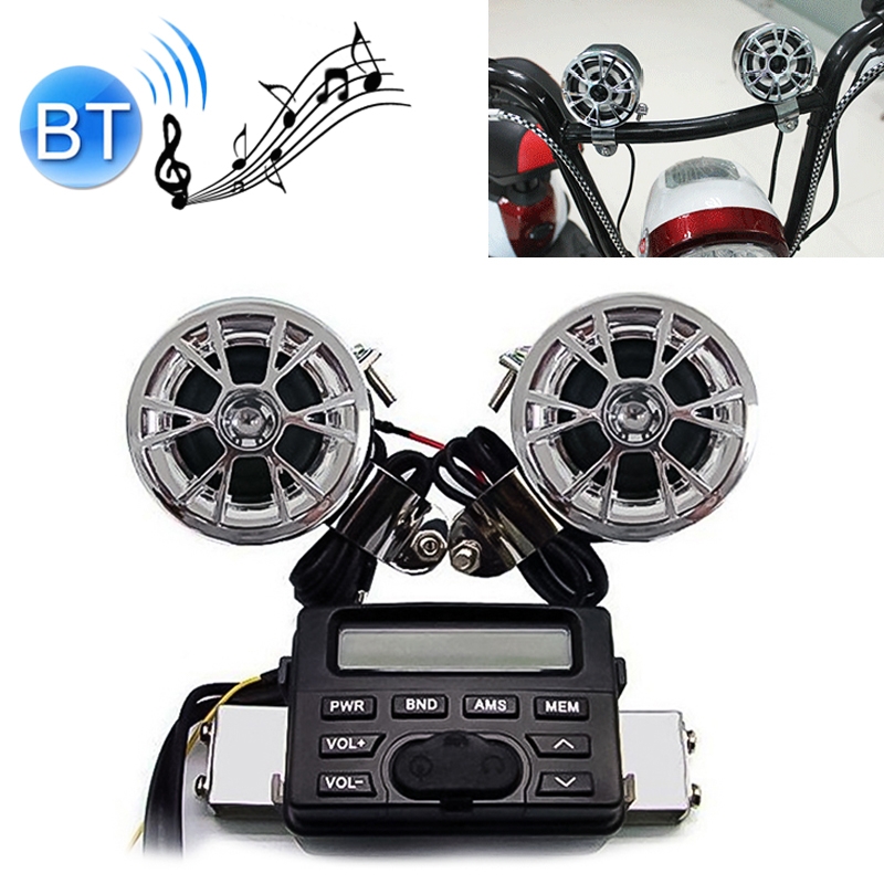 1 Set AOVEISE MT723 12V Multi-functional Waterproof Motorcycle Bluetooth Modified Audio Amplifier, Support FM & Wired Control - Shopkiz.com
