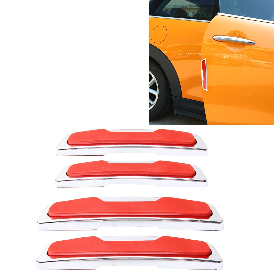 4 PCS Car Door Side Guard Anti Crash Strip Car Exterior Avoid Bumps Collsion Impact Protector Fashion Design Car Sticker(Red) - Shopkiz.com