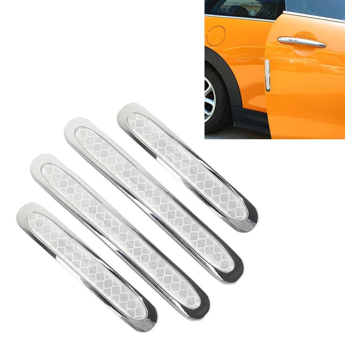 4 PCS Car Door Side Guard Anti Crash Strip Car Exterior Avoid Bumps Collsion Impact Protector Fashion Design Car Sticker(White) - Shopkiz.com