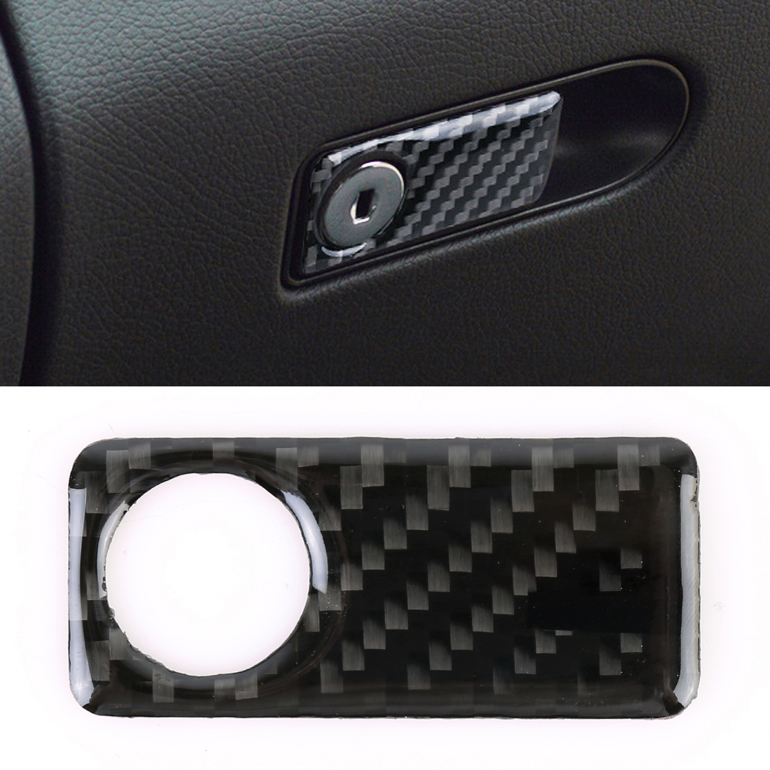 Car Carbon Fiber Front Passenger Seat Storage Box Decorative Sticker for Mercedes-Benz C-Class W205 2015-2020 - Shopkiz.com