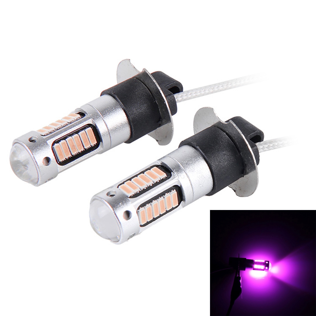 2 PCS H3 10W 30 SMD-4014 LEDs Car Fog Light, DC 12V(Pink Light) - Shopkiz.com
