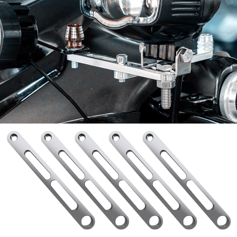 5 PCS Motorcycle Parts Expansion Bracket Lighting Crossbar Spotlight Mirror Mount Multi-function Motorcycle Mobile Phone Strip Bracket(Silver) -