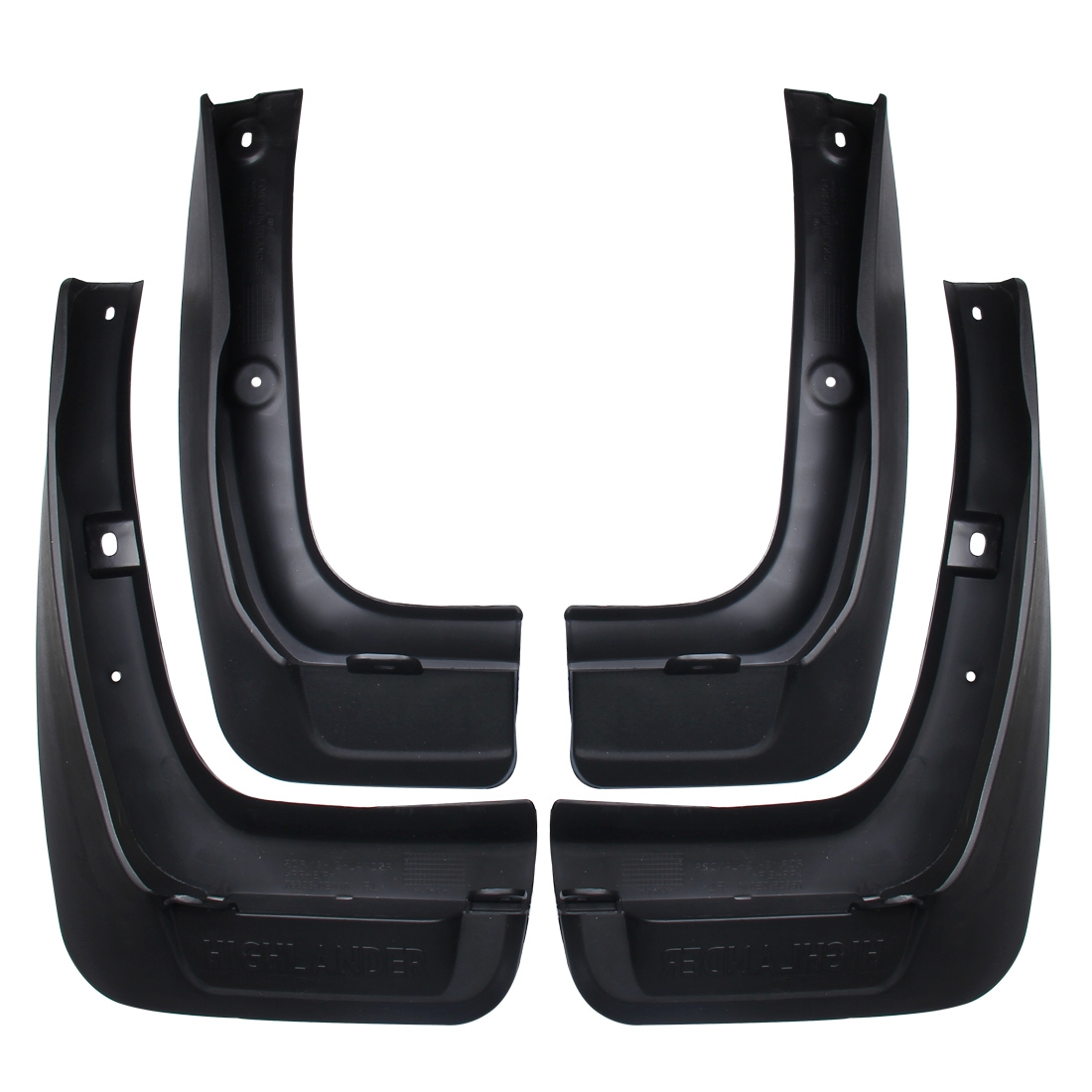 4 PCS Car Auto Semi-Rigid PVC Splash Flaps Mudguards Fender Guard for Toyota 2015 Version Highlander - Shopkiz.com