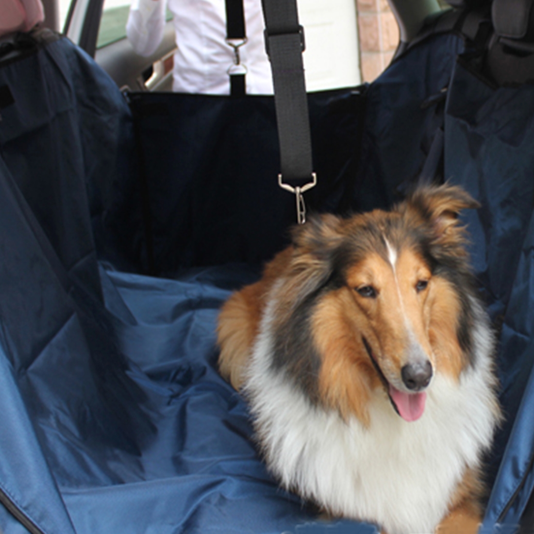 Nonslip Folding Car Rear Back Seat Cover Pet Cat Dog Cushion Mat, Size: 154 x 140 x 42 cm(Dark Blue) - Shopkiz.com