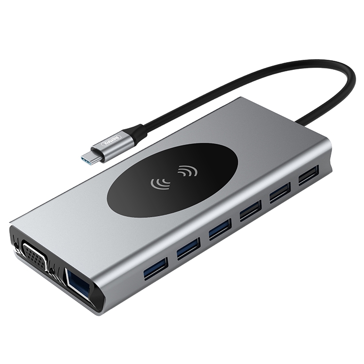 REMAX RU-U99 15 in 1 USB-C / Type-C HUB Adapter with Wireless Charger - Shopkiz.com